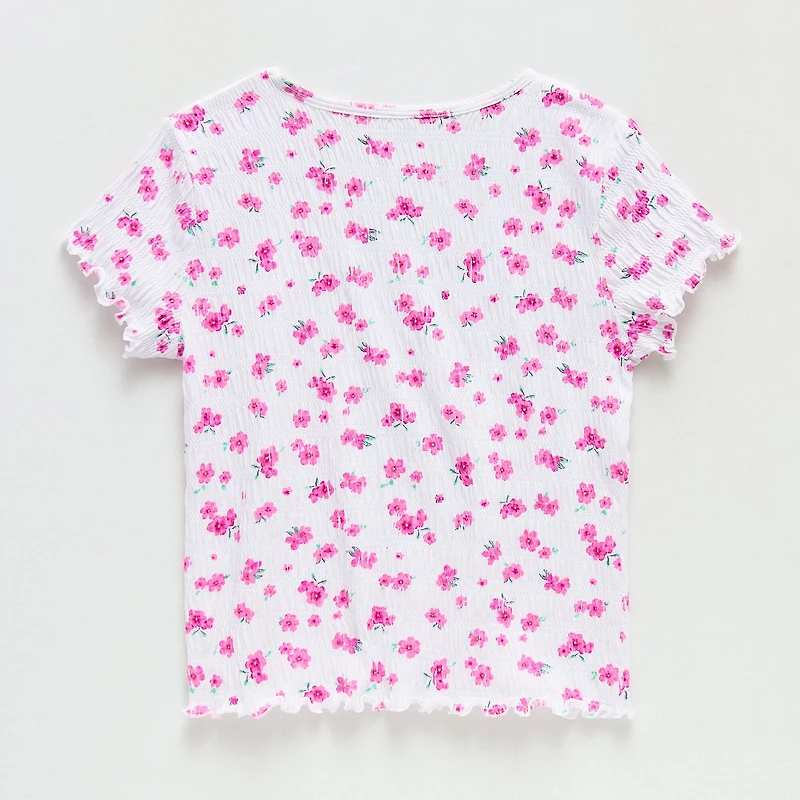 Thereabouts Little & Big Kid Girls Round Neck Short Sleeve T-Shirt