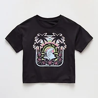 Thereabouts Little & Big Kid Girls Crew Neck Short Sleeve Boxy Fit Graphic T-Shirt