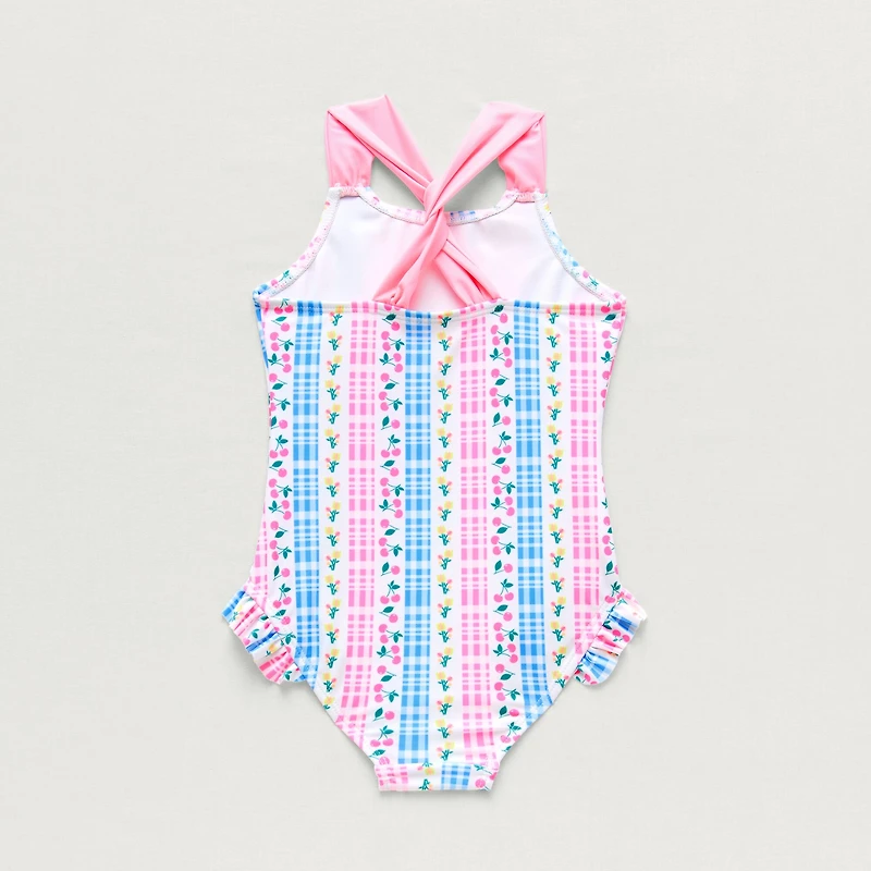 Okie Dokie Toddler & Little Girls Striped Sleeveless One Piece Swimsuit