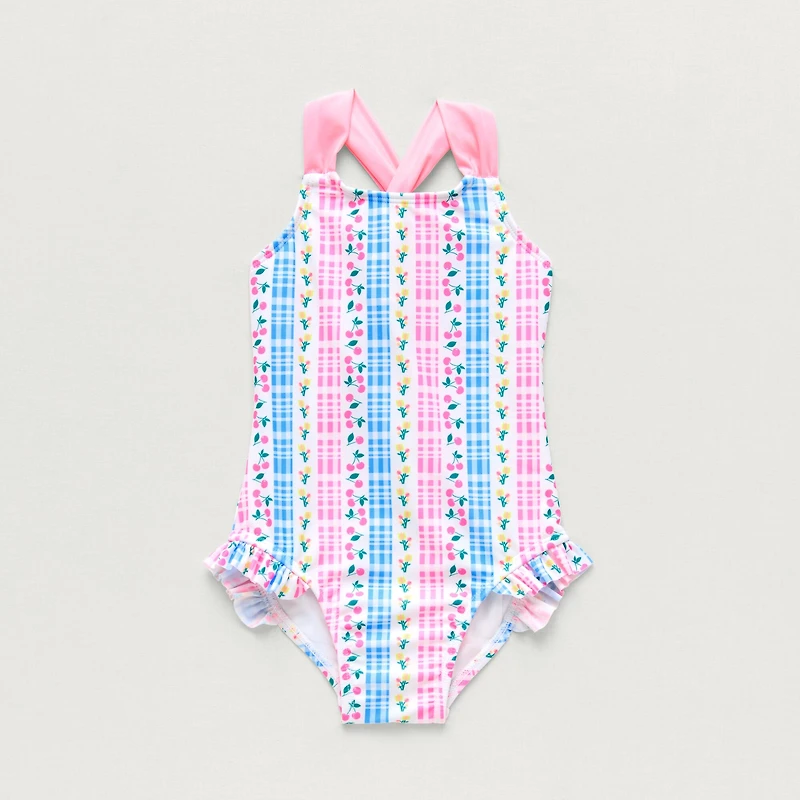 Okie Dokie Toddler & Little Girls Striped Sleeveless One Piece Swimsuit