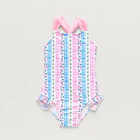 Okie Dokie Toddler & Little Girls Striped Sleeveless One Piece Swimsuit