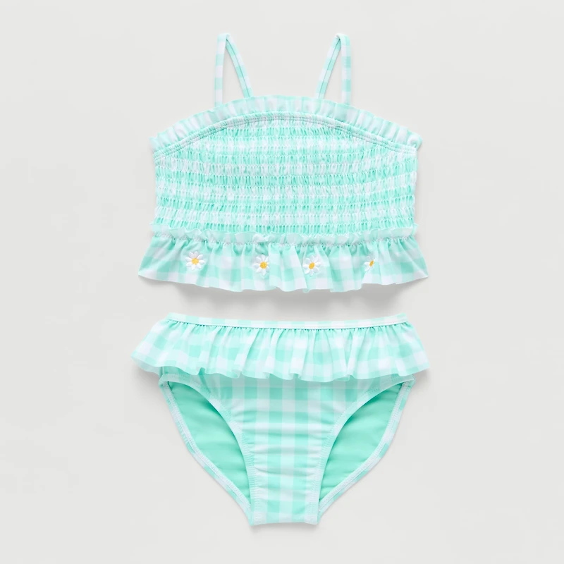 Okie Dokie Toddler & Little Girls Gingham 2-pc. Tankini Set