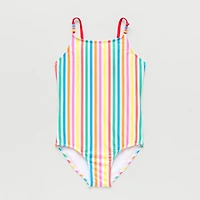 Thereabouts Little & Big Kid Girls Striped Sleeveless One Piece Swimsuit
