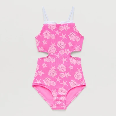 Thereabouts Little & Big Kid Girls Sleeveless One Piece Swimsuit