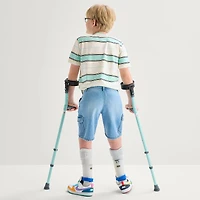Thereabouts Cargo Little & Big Kid Boys Adaptive Easy-on + Easy-off Denim Short