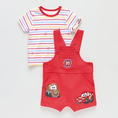Baby Boys 2-pc. Cars Shortall Set