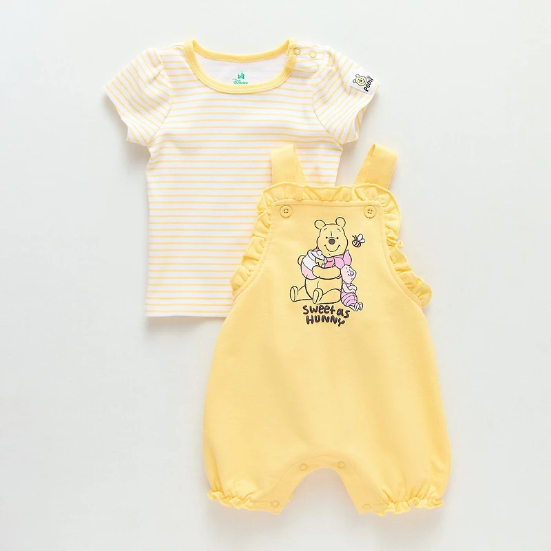Baby Girls 2-pc. Winnie The Pooh Shortall Set