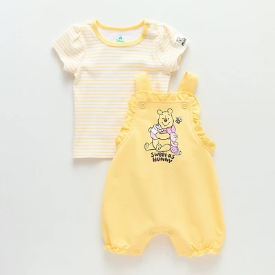 Baby Girls 2-pc. Winnie The Pooh Shortall Set