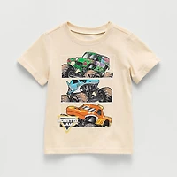 Toddler Boys Crew Neck Short Sleeve Regular Fit Monster Jam Graphic T-Shirt