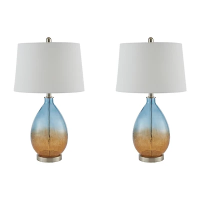 510 Design Cortina Set Of 2-pc Glass Table Lamp
