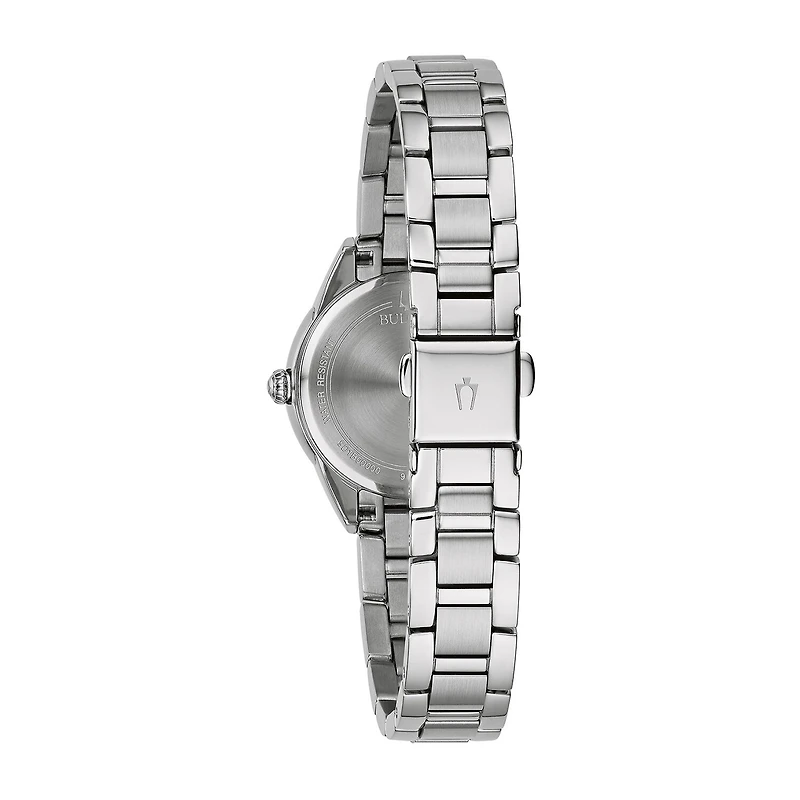 Bulova Sutton Womens Silver Tone Stainless Steel Bracelet Watch 96l285