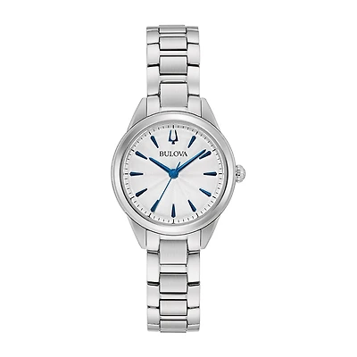 Bulova Sutton Womens Silver Tone Stainless Steel Bracelet Watch 96l285