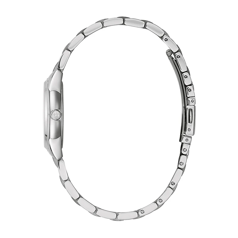 Bulova Sutton Womens Silver Tone Stainless Steel Bracelet Watch 96l285