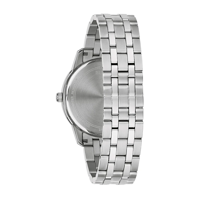 Bulova Sutton Mens Silver Tone Stainless Steel Bracelet Watch 96b338