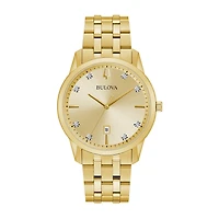 Bulova Sutton Mens Gold Tone Stainless Steel Bracelet Watch 97d123