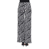 White Mark Womens Mid Rise Wide Leg Palazzo Pant