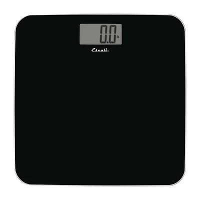 Escali Black Square Glass Digital Display Bathroom Scale