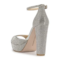 JS Jessica Simpson Izzella Womens Round Open Toe Block Heel Pumps