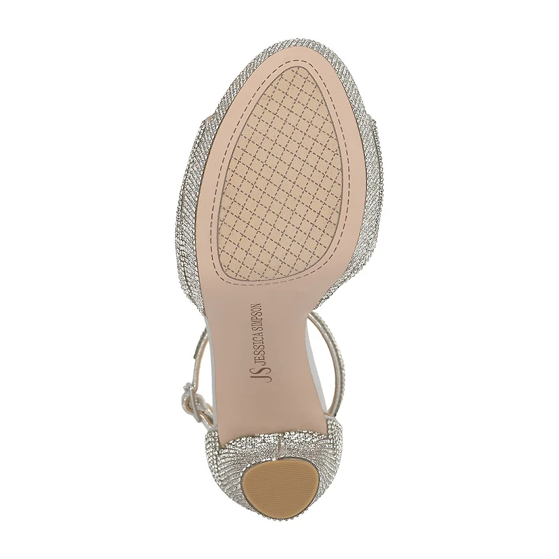 JS Jessica Simpson Izzella Womens Round Open Toe Block Heel Pumps