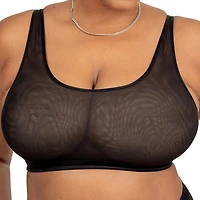 Curvy Couture Sheer Mesh Bralette - 1355