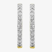 (I, I2) Womens 1 CT. T.W. Lab Grown White Diamond 10K Gold 22.5mm Circle Hoop Earrings