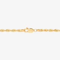 Womens 10K Gold 24 Inch Rope Chain Necklace