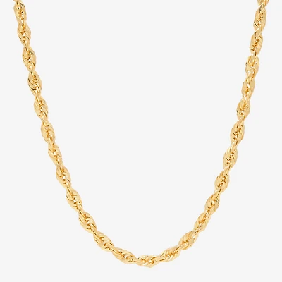 Womens 10K Gold 24 Inch Rope Chain Necklace