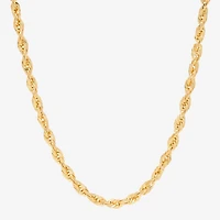 Womens 10K Gold 24 Inch Rope Chain Necklace