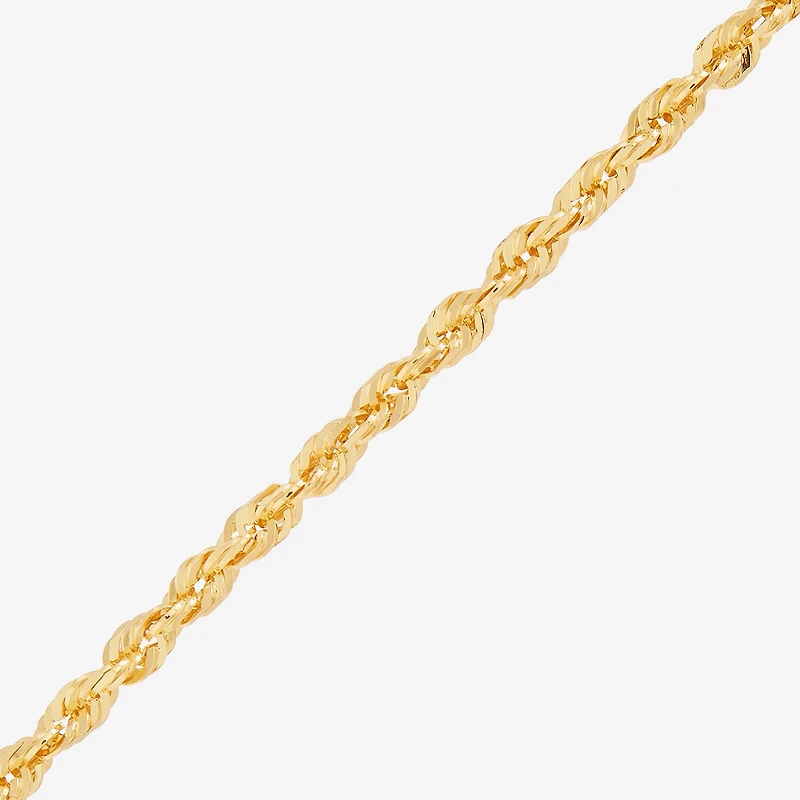 Womens 10K Gold 24 Inch Rope Chain Necklace