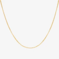 Womens 10K Gold Inch Box Chain Necklace