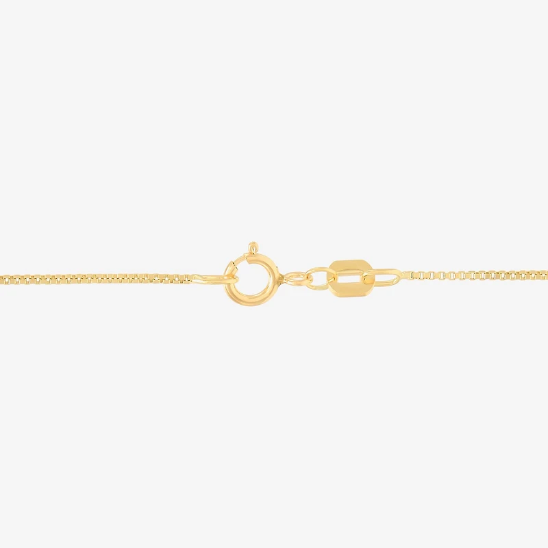 Womens 10K Gold 20 Inch Box Chain Necklace