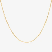 Womens 10K Gold 20 Inch Box Chain Necklace