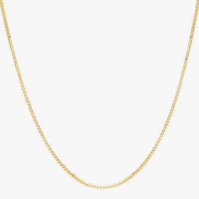Womens 10K Gold 16 Inch Box Chain Necklace