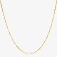Womens 10K Gold 16 Inch Box Chain Necklace