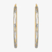 Bonded Brilliance Womens 14K Gold Bonded With Sterling Silver Hoop Earrings