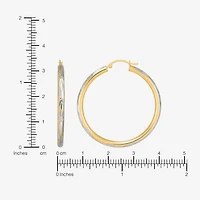 Bonded Brilliance Womens 14K Gold Bonded With Sterling Silver Hoop Earrings