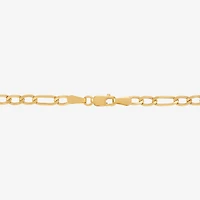Bonded Brilliance Womens 14K Gold Bonded With Sterling Silver 7.5 Inch Solid Figaro Chain Bracelet