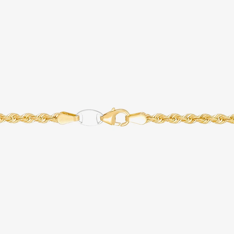 Bonded Brilliance Womens 14K Gold Bonded With Sterling Silver 7.5 Inch Solid Rope Chain Bracelet