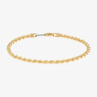 Bonded Brilliance Womens 14K Gold Bonded With Sterling Silver 7.5 Inch Solid Rope Chain Bracelet
