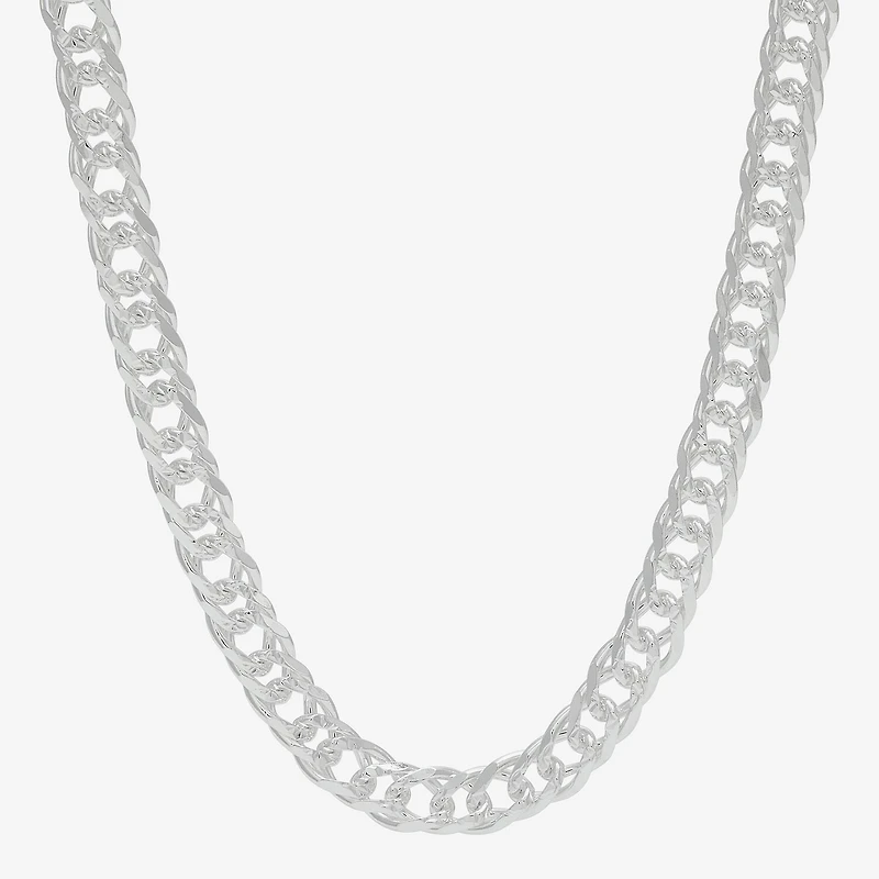 Womens Sterling Silver 20 Inch Curb Chain Necklace