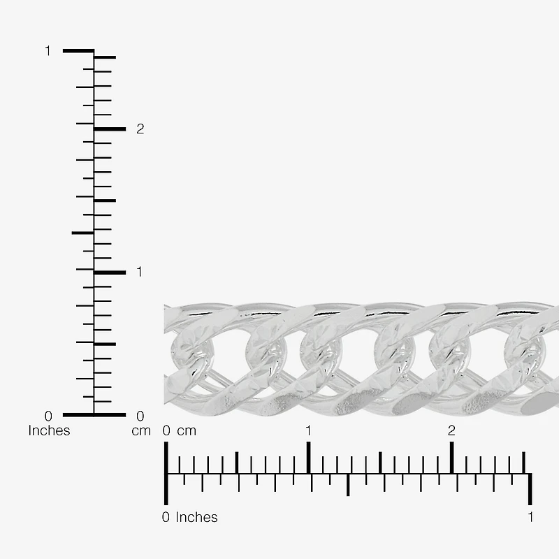 Womens Sterling Silver 20 Inch Curb Chain Necklace