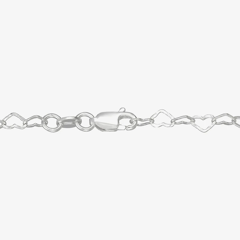 Made in Italy Womens Sterling Silver 7.5 Inch Solid Link Chain Bracelet