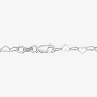 Made in Italy Womens Sterling Silver 7.5 Inch Solid Link Chain Bracelet