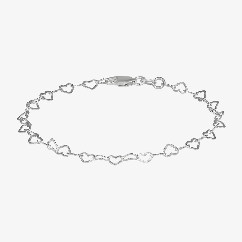 Made in Italy Womens Sterling Silver 7.5 Inch Solid Link Chain Bracelet