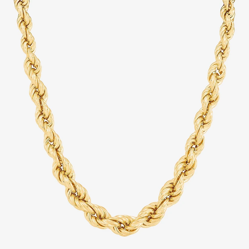 Made in Italy Womens 24K Gold Over Silver 18 Inch Rope Chain Necklace