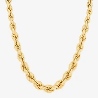 Made in Italy Womens 24K Gold Over Silver 18 Inch Rope Chain Necklace