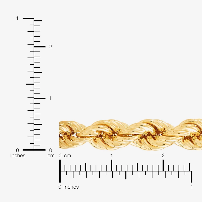 Made in Italy Womens 24K Gold Over Silver 18 Inch Rope Chain Necklace