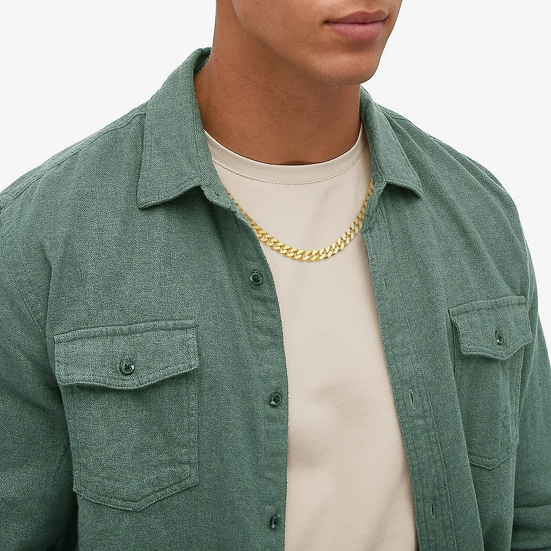 Made in Italy Mens 24K Gold Over Silver 22 Inch Curb Chain Necklace