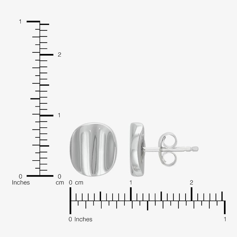 Limited Quantities! Sterling Silver 10.8mm Round Stud Earrings