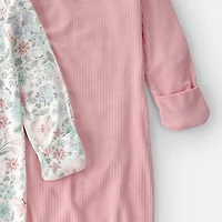 Carter's Purelysoft Baby Girls Round Neck Long Sleeve 2-pc. Nightgown
